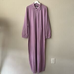 NWT Alia %100 COTTON Plus Size Long Sleeve Polo Dress in Purple/Lilac